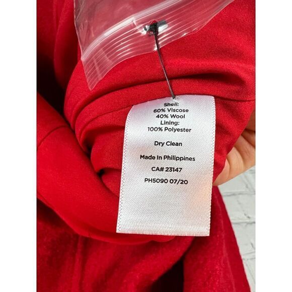 TALBOTS red wool blend lined blazer jacket coat 16 NWT - Picture 9 of 9